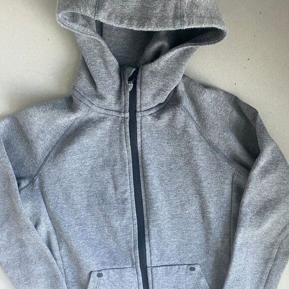 GapFit Toddler Fit Tech Moisture-Wicking Gray Heather Hoodie, Small 6/7 - Picture 4 of 8